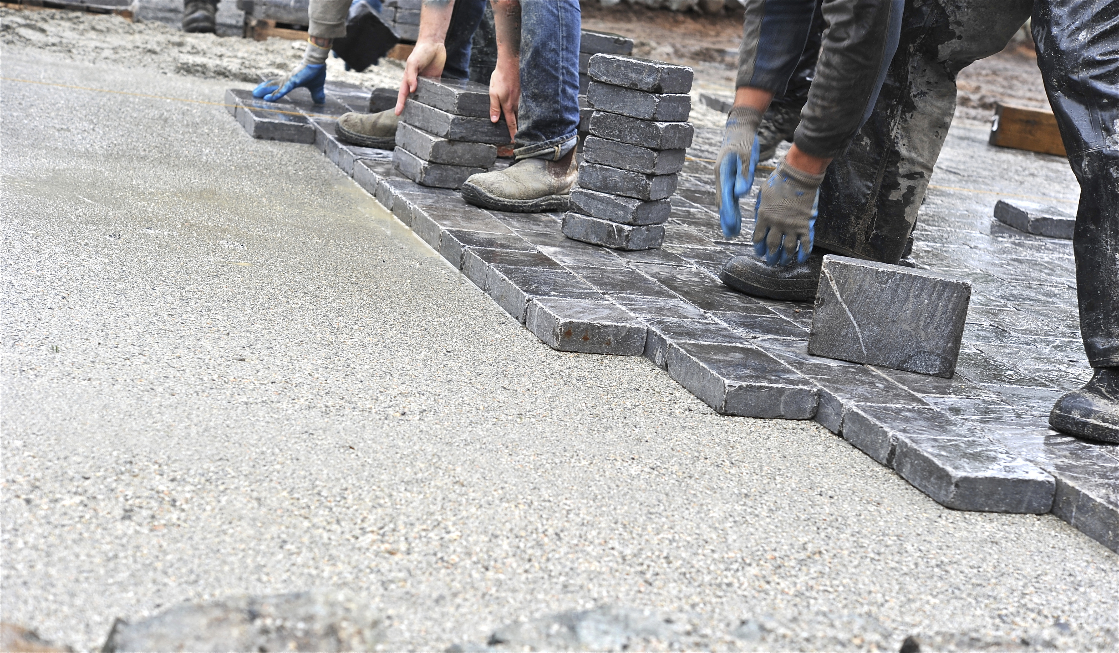 Paving being laid