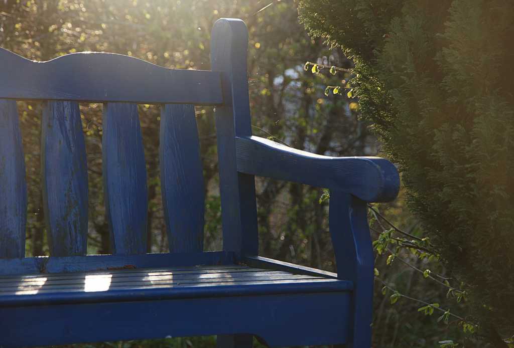 blue-bench-garden