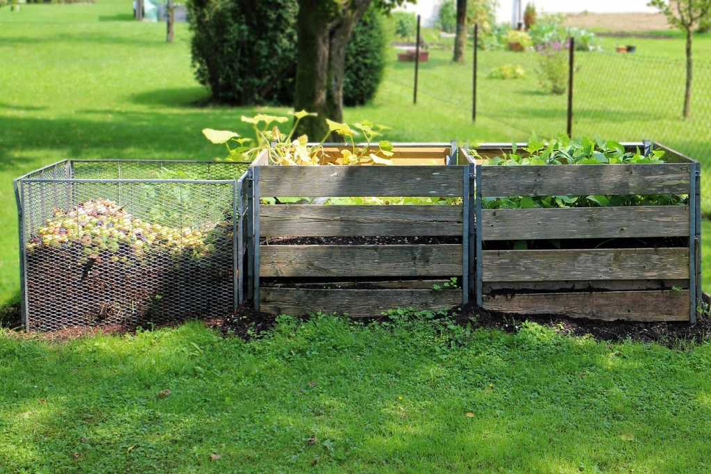 food waste in compost bins